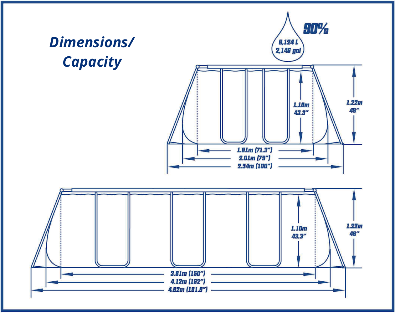 Bestway Above Ground Swimming Pool 4.12 x 2.01 x 1.22 m w. Cartridge eBay