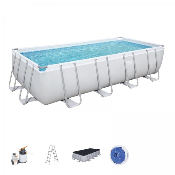 Bestway 5.49m x 2.74m x 1.22m Power Steel Frame Pool with 1000gal Sand ...