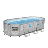 Bestway 4.27m x 2.50m x 1m Power Steel Swim Vista Oval Pool Set with 530gal Cartridge Filter - 56715