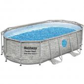 Bestway 4.27m x 2.50m x 1m Power Steel Swim Vista Oval Pool Set with 530gal Cartridge Filter - 56715