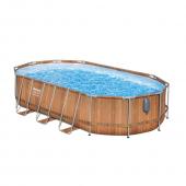 Bestway 6.1m x 3.66m x 1.22m Power Steel Comfort Jet Series Oval Pool Set with 2500gal Cartridge Filter - 56720