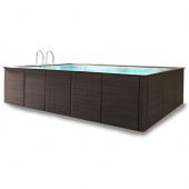 Laghetto Dolcevita Rattan - 2.4 x 4.4m - Above Ground Pool - Coffee