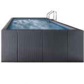 Laghetto Dolcevita Rattan - 2.4 x 4.4m - Above Ground Pool - Grey