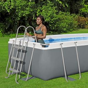 Bestway 4.04m x 2.01m x 1m Power Steel Frame Pool with 800gal Sand Filter Pump - 56660