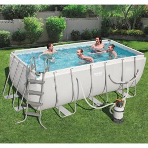 Bestway 4.12m x 2.01m x 1.22m Power Steel Frame Pool with 800gal Sand Filter Pump - 56661