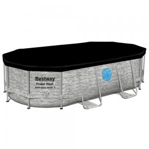 Bestway 4.27m x 2.50m x 1m Power Steel Swim Vista Oval Pool Set with 530gal Cartridge Filter - 56715