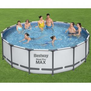 Bestway 4.88m x 1.22m Steel Pro MAX Frame Pool with 1500gal Cartridge Filter Pump - 5613A