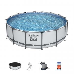 Bestway 4.88m x 1.22m Steel Pro MAX Frame Pool with 1500gal Cartridge Filter Pump - 5613A