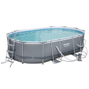 Bestway 4.88m x 3.05m x 1.07m Power Steel Oval Pool Set with 800gal Cartridge Filter - 56450