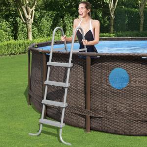 Bestway 5.49m x 2.74m x 1.22m Power Steel Swim Vista Oval Pool Set with 1500gal Cartridge Filter - 56717