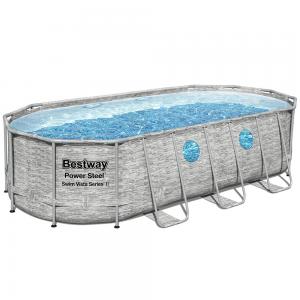 Bestway 5.49m x 2.74m x 1.22m Power Steel Swim Vista Oval Pool Set with 1500gal Cartridge Filter - 56717