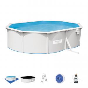 Bestway 5m x 3.6m x 1.2m Hydrium Oval Steel Wall Pool with 800gal Sand ...