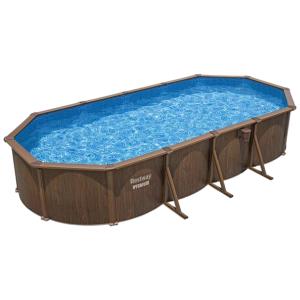 Bestway 7.32m x 3.6m x 1.32m Hydrium Oval Steel Wall Pool with 1500gal Sand Filter Pump - 561CX