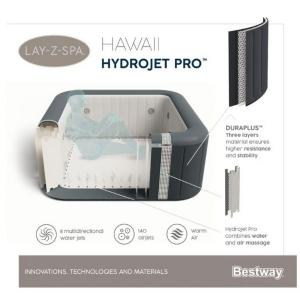 Bestway Lay-Z-Spa - Hawaii Hydrojet Pro - 1.8m x 1.8m x 71cm for 4-6 people - 60031