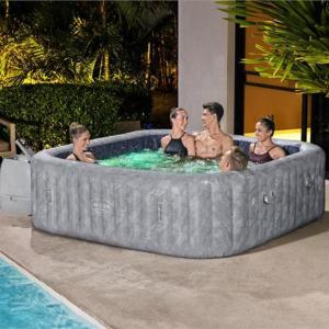 Bestway Lay-Z-Spa - San Francisco Smart Luxe HydroJet Pro 7 Grey Marble - 2.30m x 71cm for 5-7 people - 60161