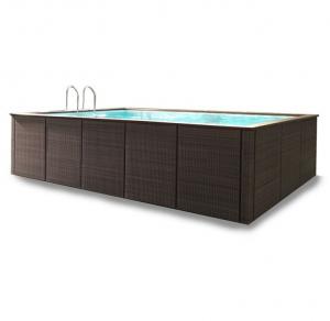 Laghetto Dolcevita Rattan - 2.4 x 4.4m - Above Ground Pool - Coffee