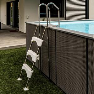 Laghetto Dolcevita Rattan - 2.4 x 4.4m - Above Ground Pool - Grey