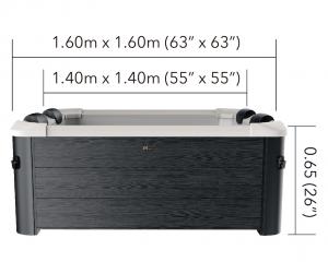 MSpa Oslo Hydrojet - 1.6m x 1.6m x 65cm - 6 Person Portable Frame Spa