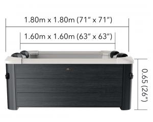 MSpa Oslo Hydrojet PLUS - 1.8m x 1.8m x 65cm - 6 Person Portable Frame Spa