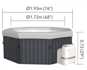 MSpa Tuscany Airjet - 1.93m x 1.93m x 73cm - 6 Person Portable Frame Spa